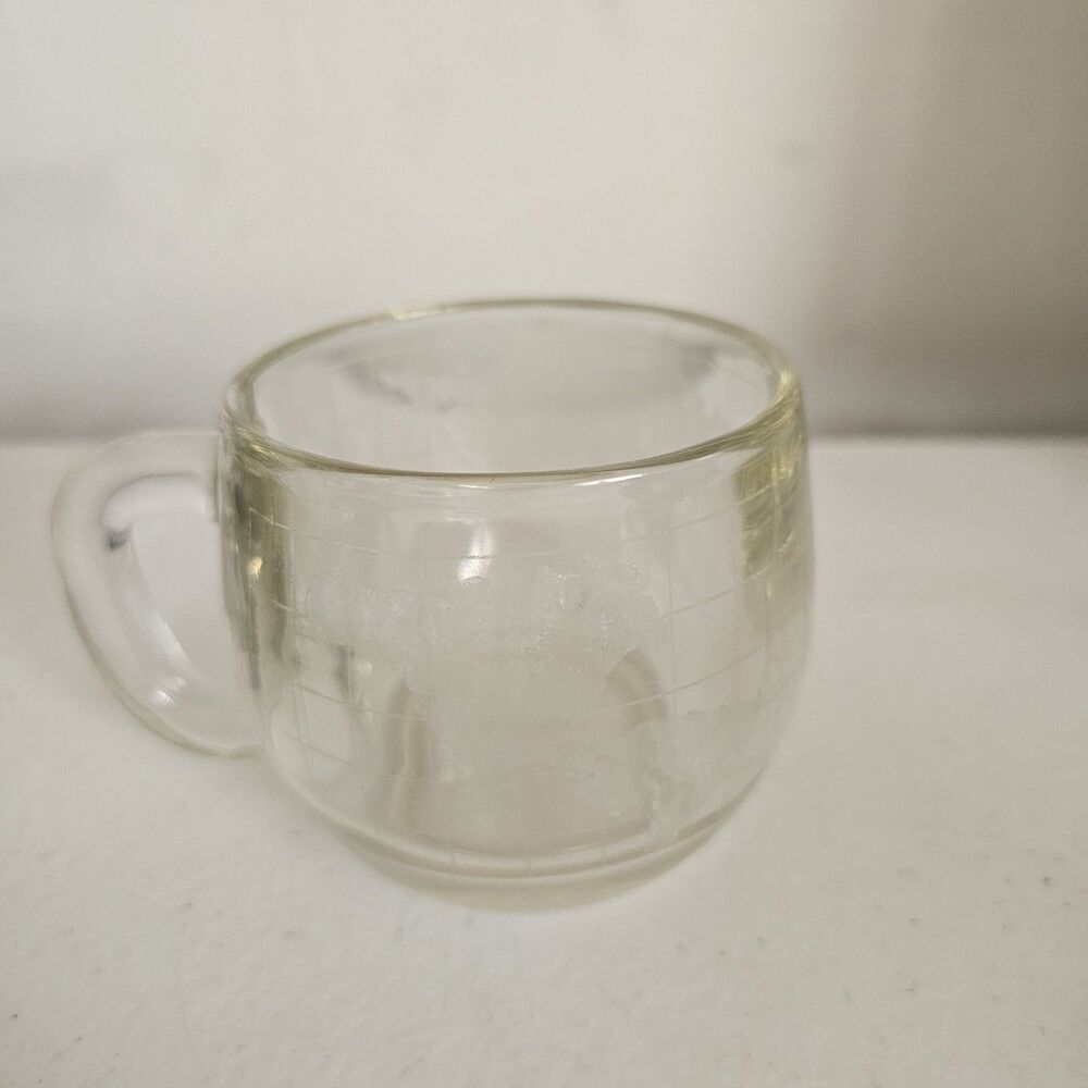 vintage nestle glass frosted map mug 8oz Capacity